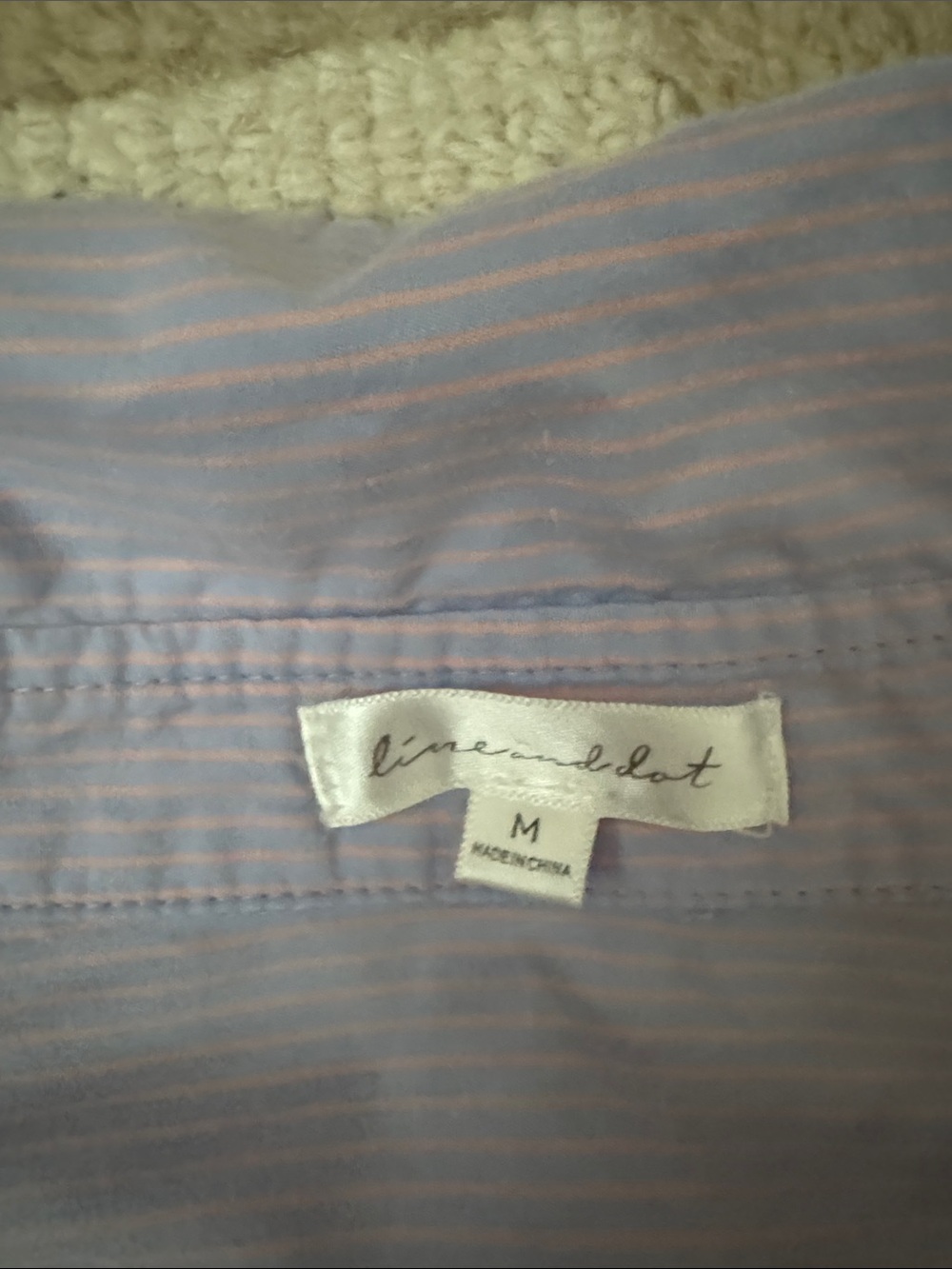 Line & Dot Maxin Shirt in Blue & Coral - Picture 6 of 7